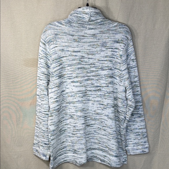 Preswick & Moore Sweater White & Green Cowl Neck w/ Pocket in Size 1X. NWT - Picture 10 of 14